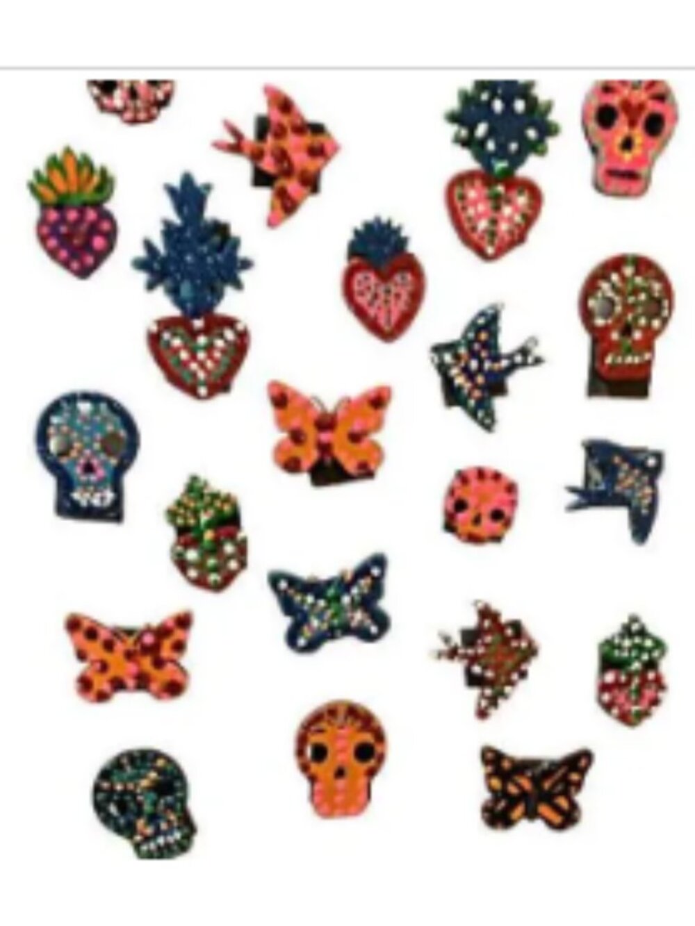 Cute Little Miniature Refrigerator Magnets, Set of 5 Styles, Sugar Skull